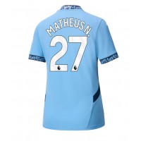 Camisa de Futebol Manchester City Matheus Nunes #27 Equipamento Principal Mulheres 2024-25 Manga Curta